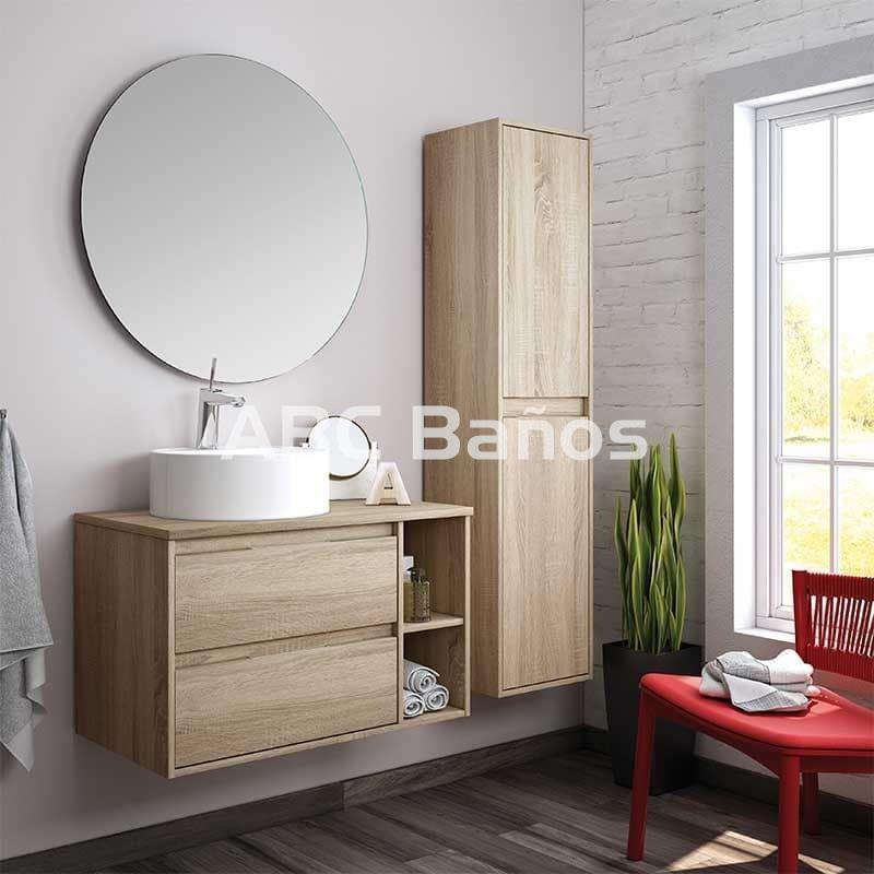 Mueble de baño DENIA con lavabo sobre mueble (redondo) - Imagen 2